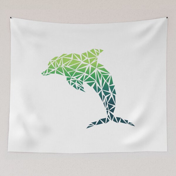 Item preview, Geometric Dolphin - Emerald designed and sold by Espyr.Art.