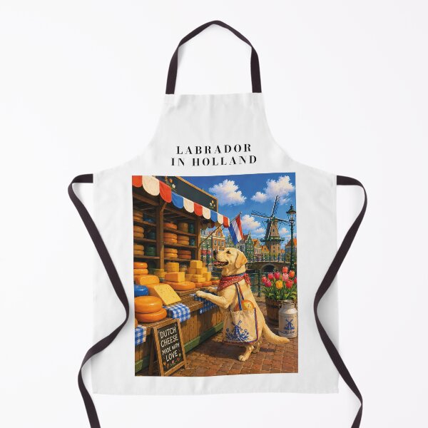 Item preview, Labrador buying cheese at a Dutch market. designed and sold by Nomad-Paws.