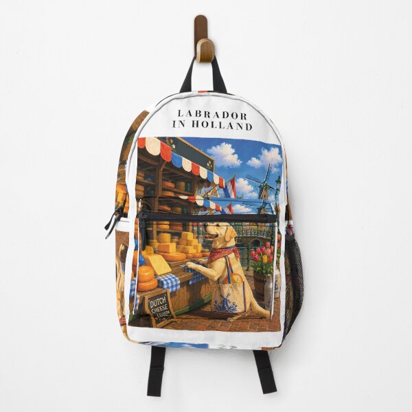 Item preview, Labrador buying cheese at a Dutch market. designed and sold by Nomad-Paws.