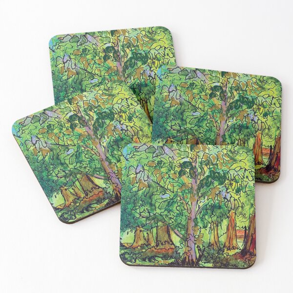 Item preview, Neon Summer in the Park Gouache Painting designed and sold by TheArtyHarpy.