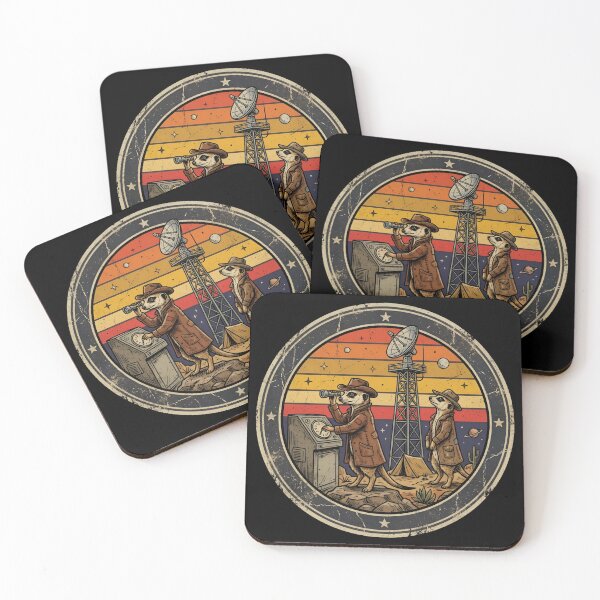 Item preview, Retro Radar Lookout Meerkats Vintage Badge designed and sold by DuckOddity.