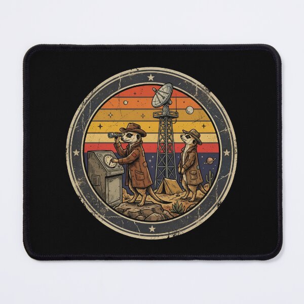 Item preview, Retro Radar Lookout Meerkats Vintage Badge designed and sold by DuckOddity.