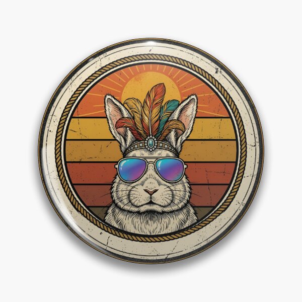 Item preview, Retro Saloon Dancer Bunny Vintage Badge designed and sold by DuckOddity.