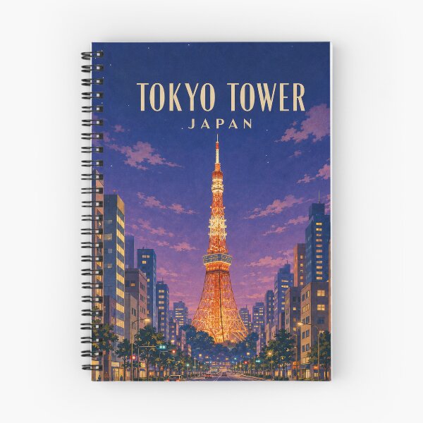 Item preview, Tokyo Tower at Night – Neon Skyline Cityscape in Pastel Glow designed and sold by PopChaosStudio.