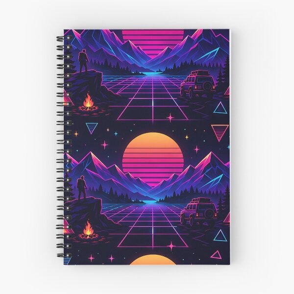 Item preview, Retro 80s Neon Mountain And Forest Pattern designed and sold by Thai Vibe Studio.