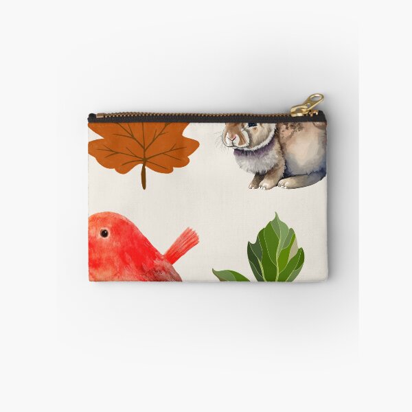 Item preview, Watercolor Pattern of Autumn Forest Animals and Dried Leaves designed and sold by TheCozyDesk.