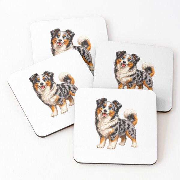 Item preview, Cute Australian Shepherd Puppy Illustration  designed and sold by BackgroundND.