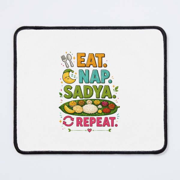 Item preview, Eat Nap Sadya Repeat Funny Onam Kerala Food Lover T-Shirt designed and sold by SHREE ART STUDIO.