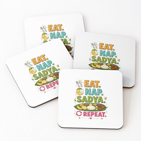 Item preview, Eat Nap Sadya Repeat Funny Onam Kerala Food Lover T-Shirt designed and sold by SHREE ART STUDIO.