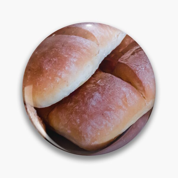 Item preview, Fresh Rustic Bread Rolls and Baked Loaves on Clay Plate in Warm Kitchen Light designed and sold by Nmallia.