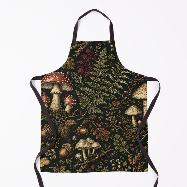 Item preview, Vintage Dark Forest Fungi And Fern Pattern designed and sold by Thai Vibe Studio.