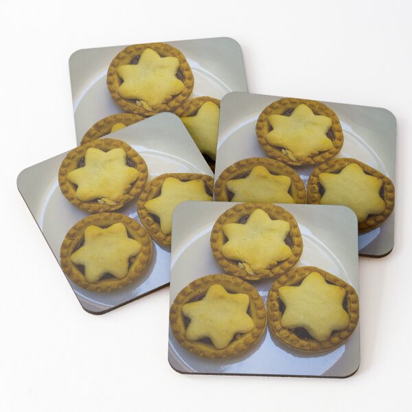 Item preview, Star-Topped Mince Pies On Plate — Festive Homemade Christmas Tarts For Holiday Dessert designed and sold by Nmallia.