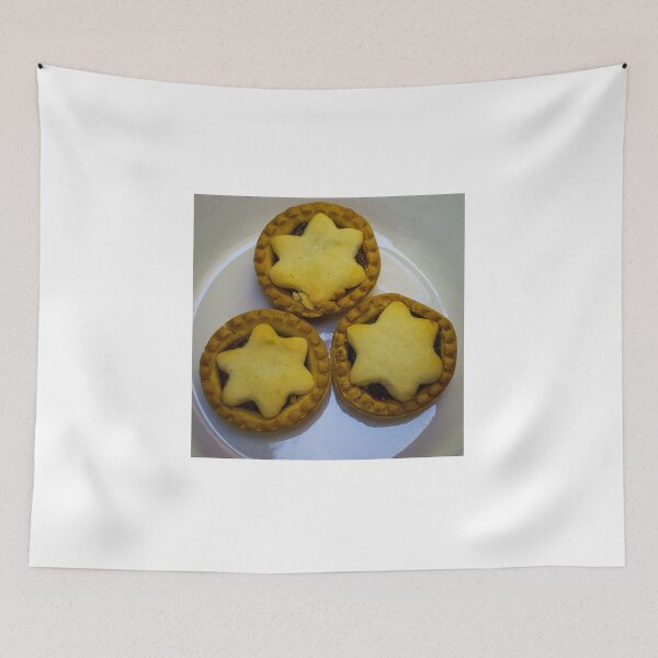 Item preview, Star-Topped Mince Pies On Plate — Festive Homemade Christmas Tarts For Holiday Dessert designed and sold by Nmallia.