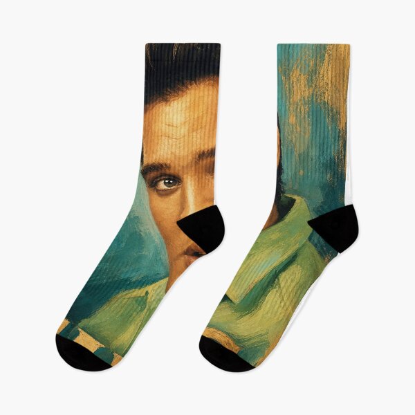 Item preview, Elvis Presley Classic Gold Vintage Oil Painting Portrait designed and sold by ElvisVintagePosters.