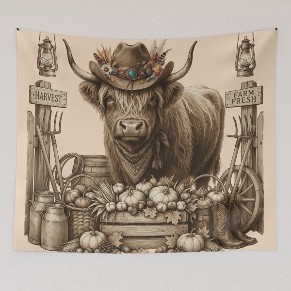 Item preview, adorable fluffy Highland cow designed and sold by 123ks.