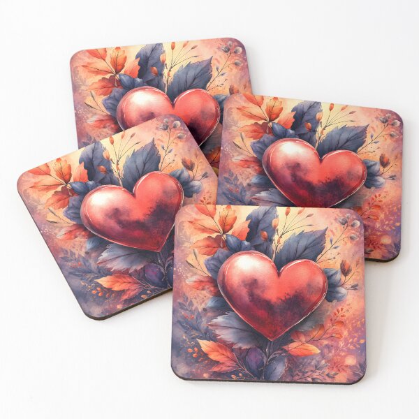Item preview, Hearts 40 - Heart of Autumn Watercolor Art designed and sold by NikaNavi.