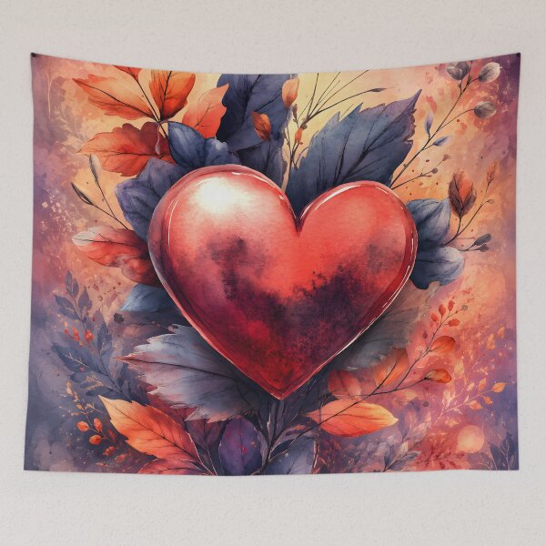 Item preview, Hearts 40 - Heart of Autumn Watercolor Art designed and sold by NikaNavi.