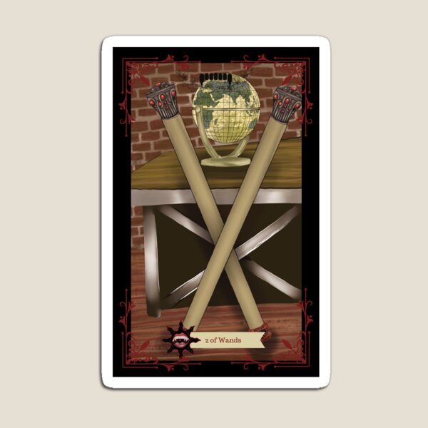 Artikelvorschau, Tarotkarte Zwei der Stäbe entworfen und verkauft von gazrgaley.