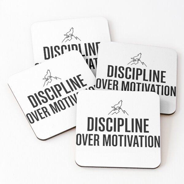 Item preview, Discipline Over Motivation - Minimalist Wolf & Mountain Streetwear designed and sold by INVIKETOS.