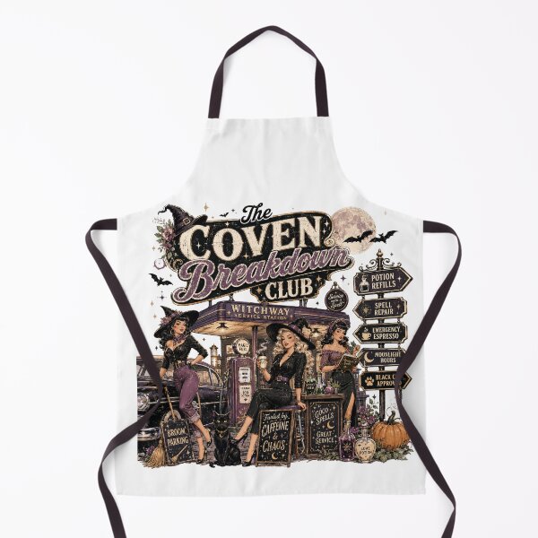 Item preview, The Coven Breakdown Club – Retro Witch Service Station Halloween Design designed and sold by TVPS17.
