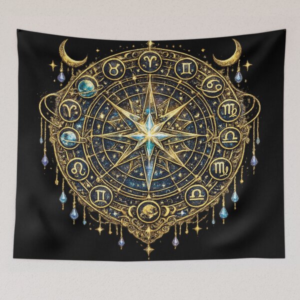 Item preview, Zodiac Compass Wheel | Celestial Astrology Navigation Design designed and sold by irfanshikh.