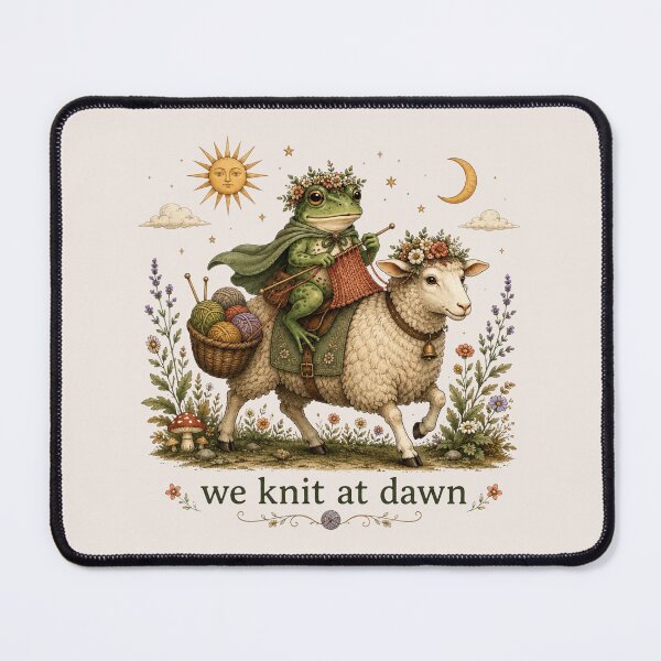 Item preview, Funny Frog Knitting, We Knit At Dawn, Yarn Lover Gift for Knitters & Crocheters designed and sold by Quiajia.