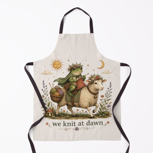 Item preview, Funny Frog Knitting, We Knit At Dawn, Yarn Lover Gift for Knitters & Crocheters designed and sold by Quiajia.