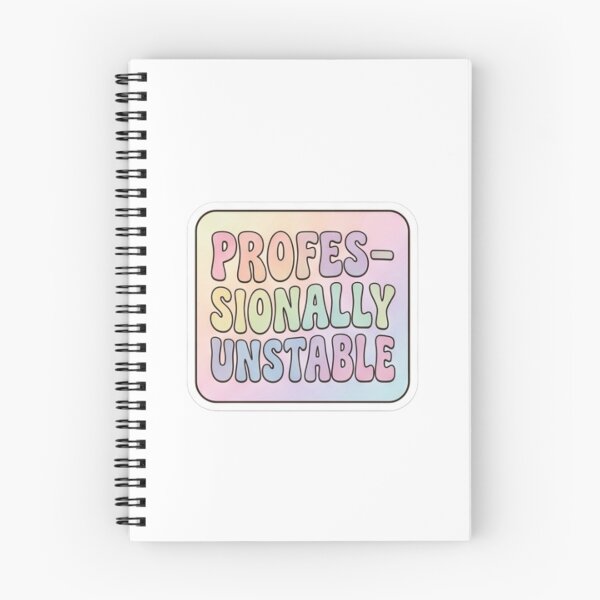 Item preview, "Professionally Unstable" – Bold Y2K pastel outline typography. designed and sold by littleearty.