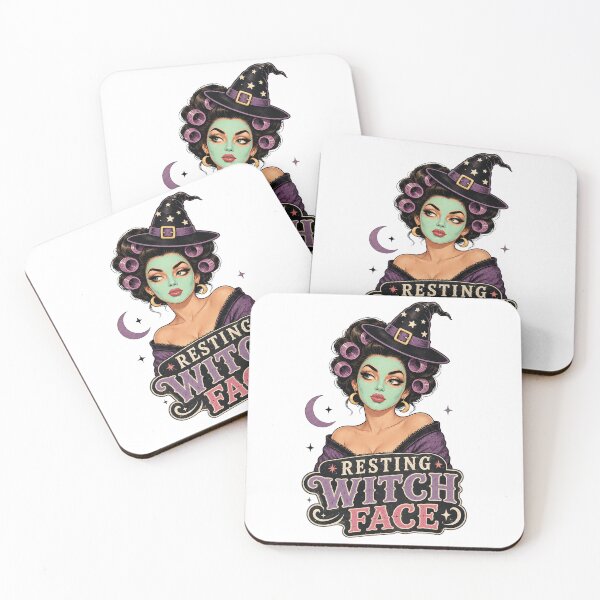 Item preview, Resting Witch Face – Glamorous Retro Halloween Witch with Hair Rollers designed and sold by TVPS17.