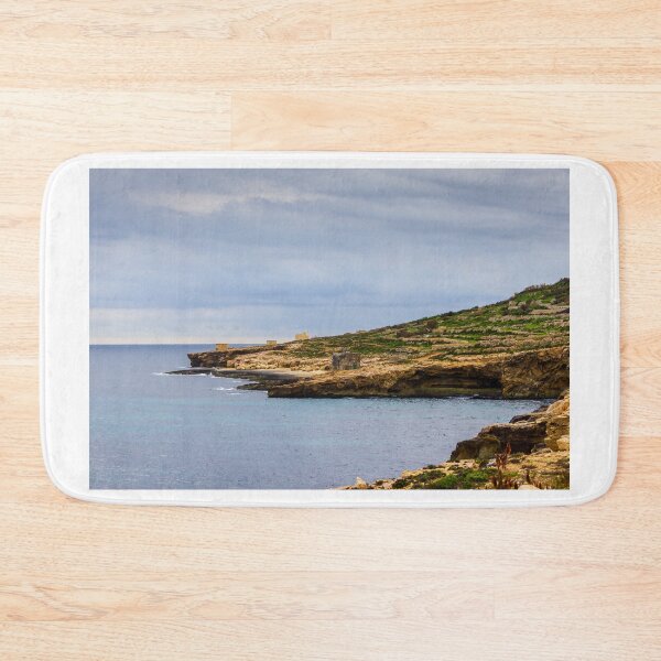 Item preview, Rocky Coastal Cliff Over Turquoise Ocean Waves With Eroded Limestone Seascape designed and sold by Nmallia.