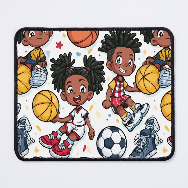 Item preview, Athletic Kids Sports And Locs Print Pattern designed and sold by RichardRags.
