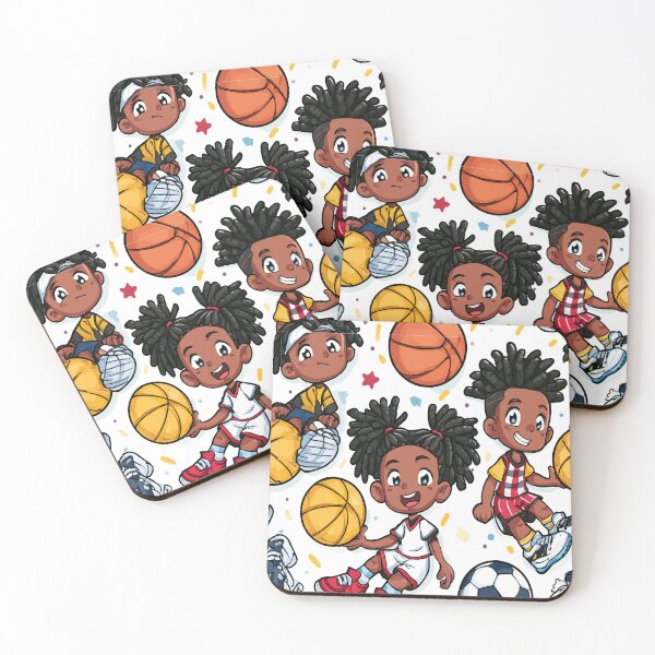 Item preview, Athletic Kids Sports And Locs Print Pattern designed and sold by RichardRags.