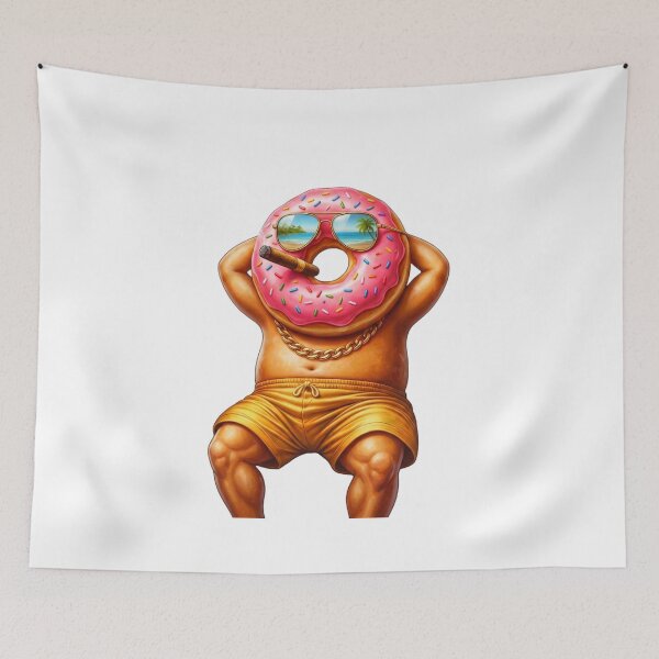Item preview, Chill Donut Chilling in Sunglasses & Gold Chain - Cool Donut Character Design designed and sold by INVIKETOS.