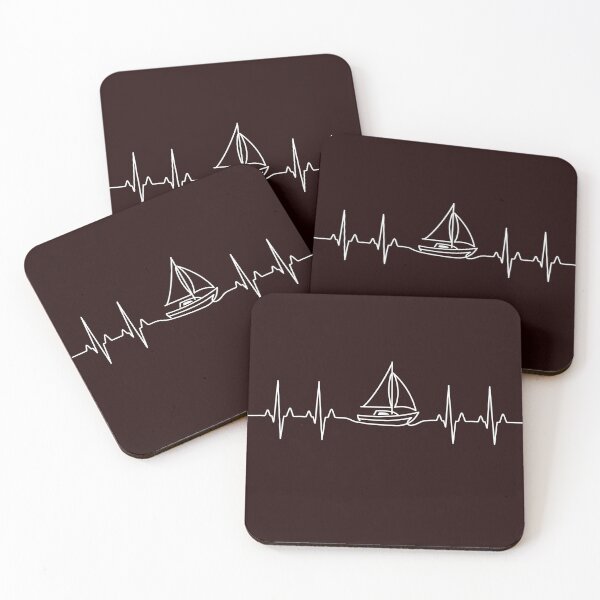 Item preview, Sailboat Heartbeat EKG Pulse Line  designed and sold by ShopFanCreation.