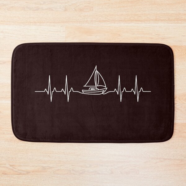 Item preview, Sailboat Heartbeat EKG Pulse Line  designed and sold by ShopFanCreation.