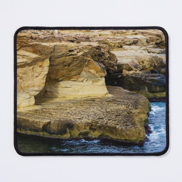 Item preview, Rocky Coastal Cliff Over Turquoise Ocean Waves With Eroded Limestone Seascape designed and sold by Nmallia.