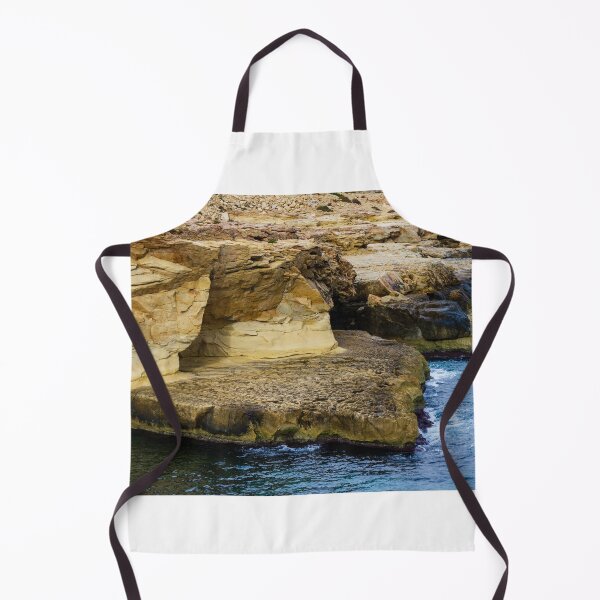 Item preview, Rocky Coastal Cliff Over Turquoise Ocean Waves With Eroded Limestone Seascape designed and sold by Nmallia.