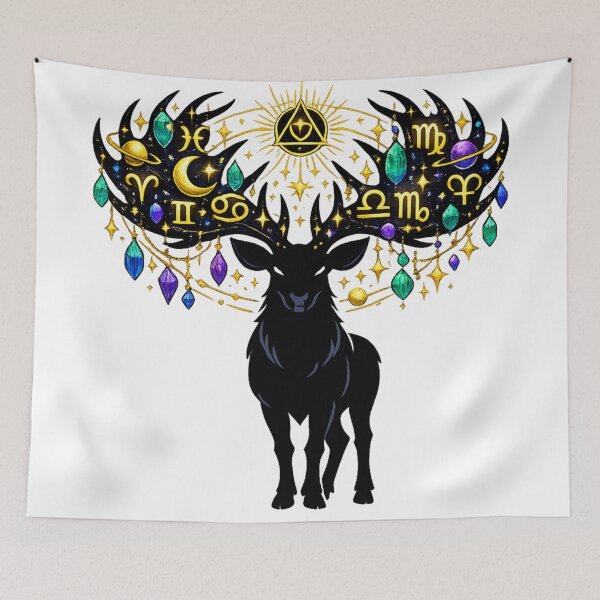 Item preview, Celestial Zodiac Stag | Mystical Astrology Deer Constellation Design designed and sold by irfanshikh.