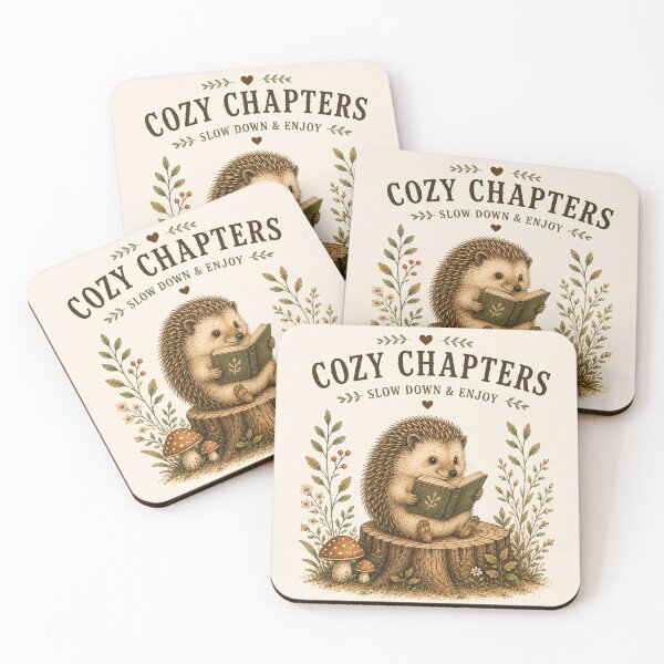 Item preview, Cozy Chapters Hedgehog Vintage Cottagecore Woodland Watercolor designed and sold by TinyHeroLab.