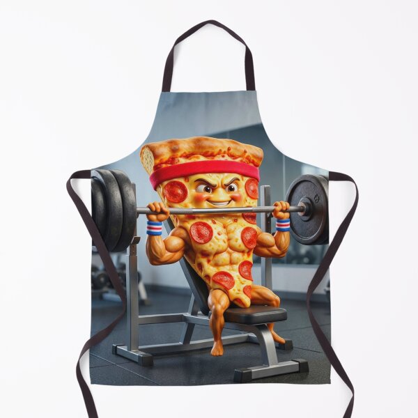 Item preview, Lifting Pizza Slice Bench Pressing - Funny Gym Pepperoni Pizza Character designed and sold by INVIKETOS.