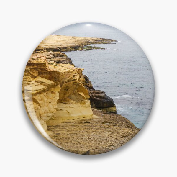 Item preview, Rocky Coastal Cliff Over Turquoise Ocean Waves With Eroded Limestone Seascape designed and sold by Nmallia.