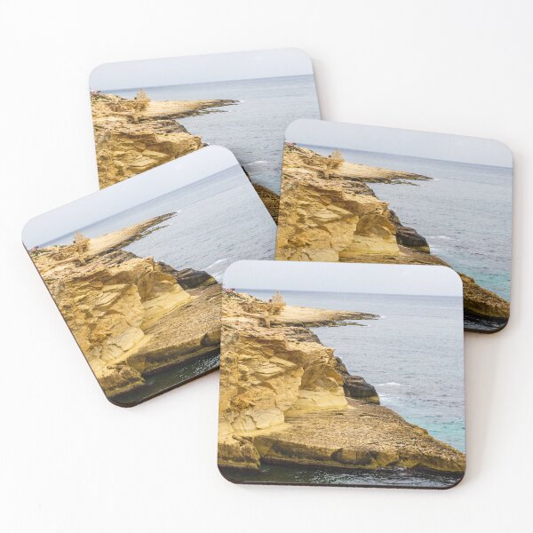 Item preview, Rocky Coastal Cliff Over Turquoise Ocean Waves With Eroded Limestone Seascape designed and sold by Nmallia.