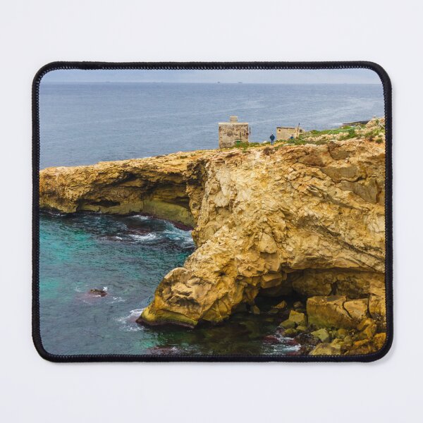 Item preview, Rocky Coastal Cliff Over Turquoise Ocean Waves With Eroded Limestone Seascape designed and sold by Nmallia.