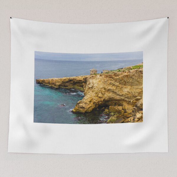 Item preview, Rocky Coastal Cliff Over Turquoise Ocean Waves With Eroded Limestone Seascape designed and sold by Nmallia.