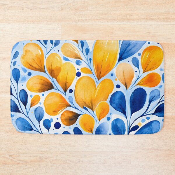 Item preview, Hearts 42 - Blue and Orange Watercolor Botanical Heart designed and sold by NikaNavi.