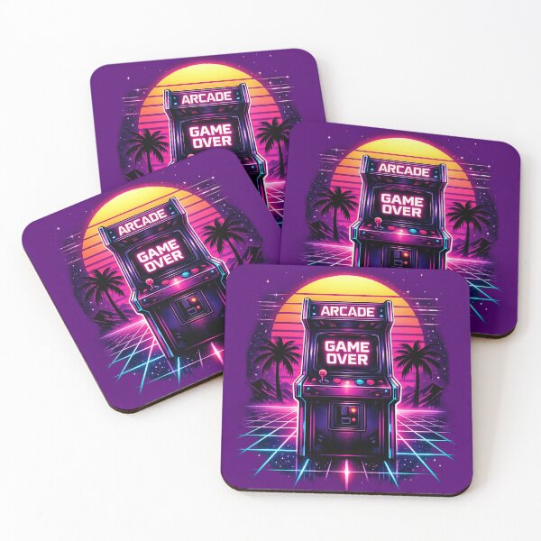 Item preview, Retro Arcade Game Over Synthwave | Neon 80s Vaporwave Gaming Cabinet | Cyber Wave Gamer Graphic designed and sold by LuxeBuzz.