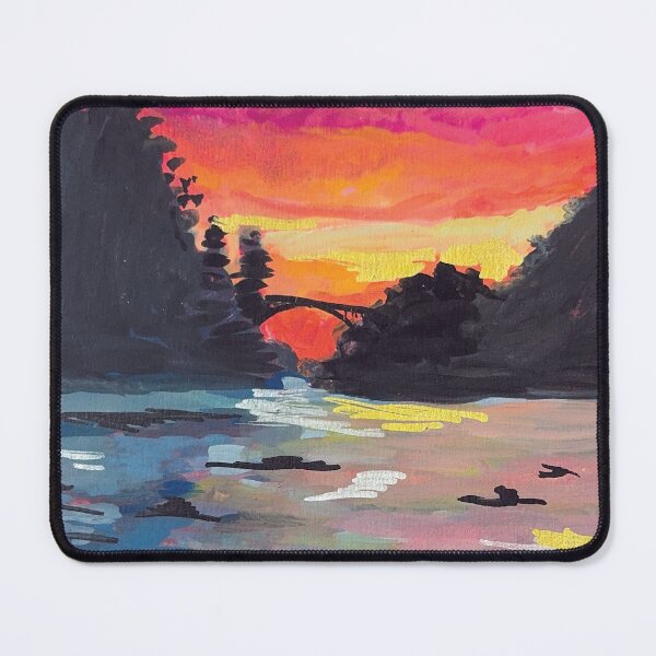 Item preview, Sunset Over the River Landscape Art Print designed and sold by TheArtyHarpy.