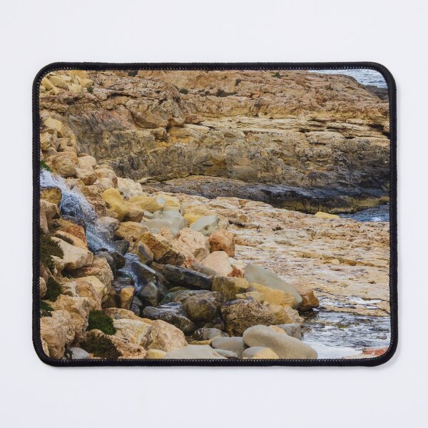 Item preview, Rocky Coastal Cliff Over Turquoise Ocean Waves With Eroded Limestone Seascape designed and sold by Nmallia.