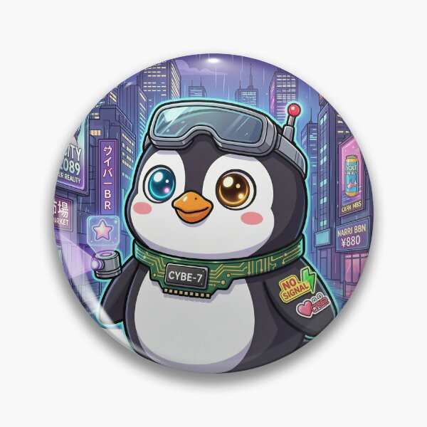 Item preview, Cute Kawaii Cyberpunk Penguin Art designed and sold by DIUMERI.