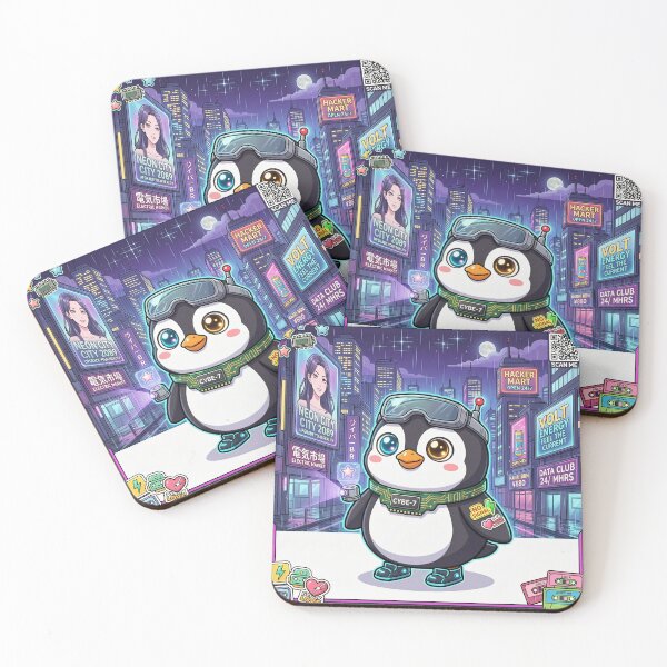 Item preview, Cute Kawaii Cyberpunk Penguin Art designed and sold by DIUMERI.